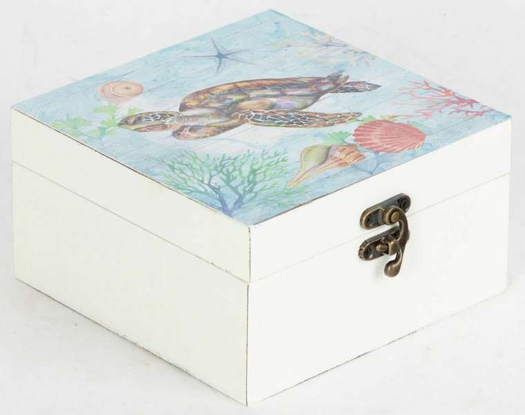 Шкатулка 15х16 голубого цвета