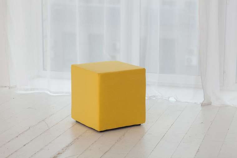 Пуф Валенсия желтого цвета