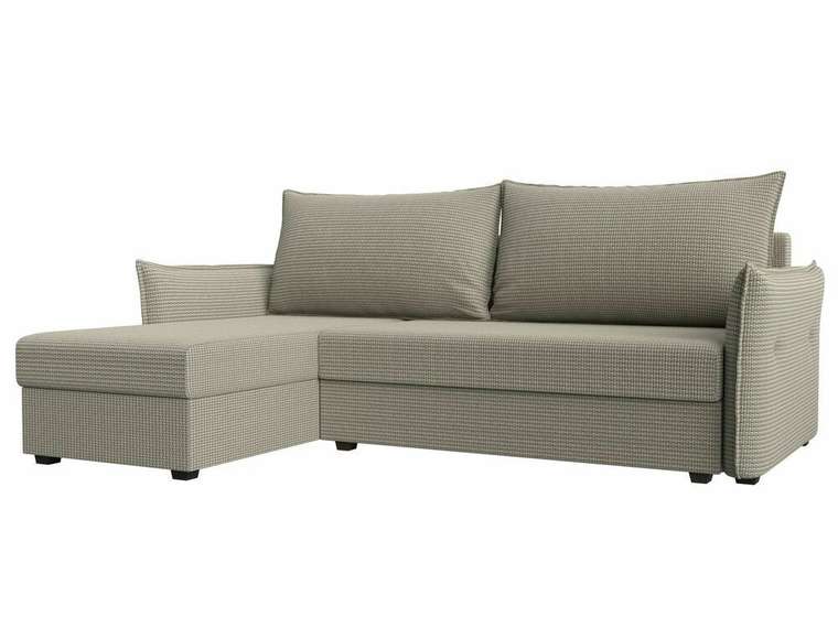 Угловой диван-кровать Лига 004 бежево-серого цвета угол левый