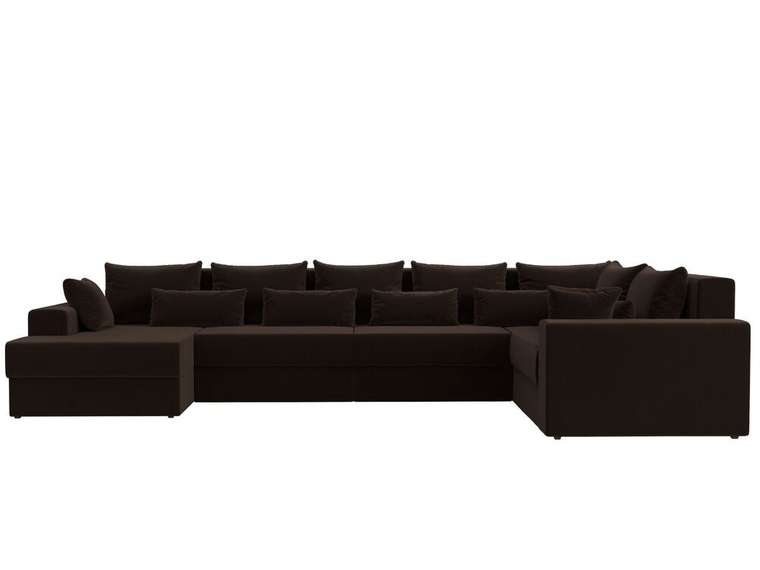 Угловой диван-кровать Майами темно-коричневого цвета левый угол