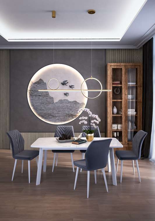 Обеденный стул 186S серого цвета