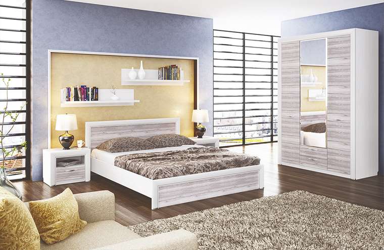 Кровать Olivia 140х200 бело-бежевого цвета без подъемного механизма