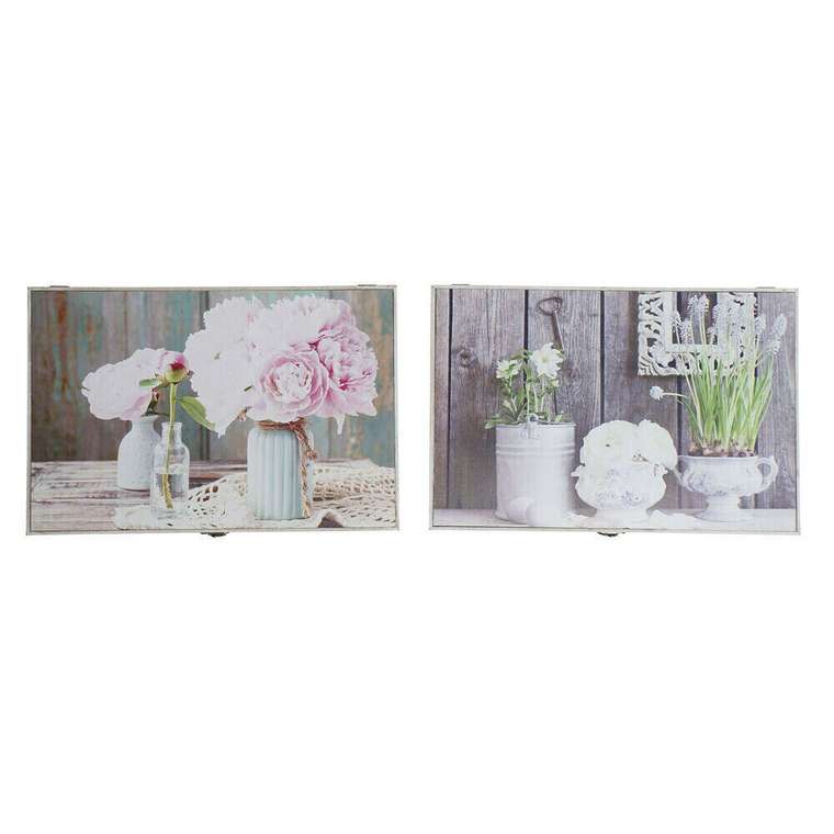 Шкаф для ключей Серый Деревянный MDF 2 штук 46,5 x 6 x 31,5 cm