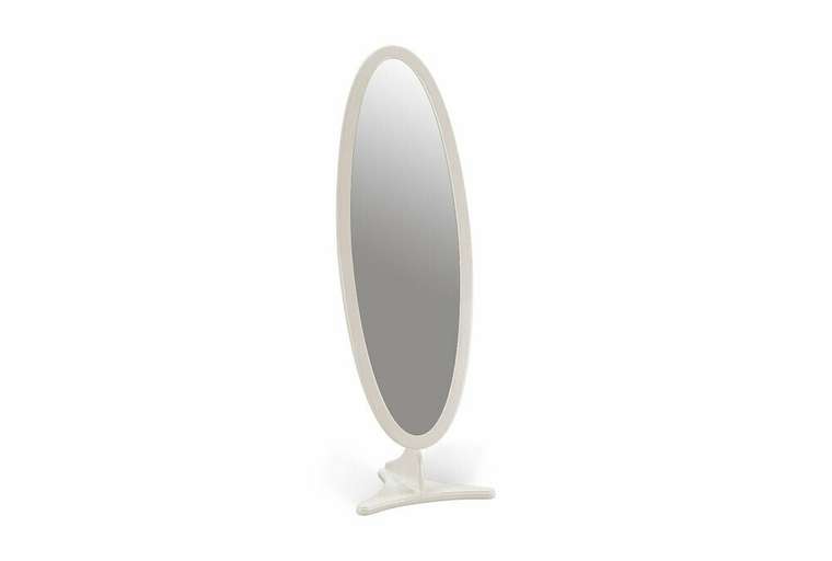 Зеркало напольное Fleuron белого цвета с темной патиной