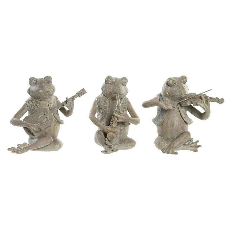 Декоративная фигура Музыкант 23 x 19,5 x 22,5 cm Коричневый Лягушка (3 штук)