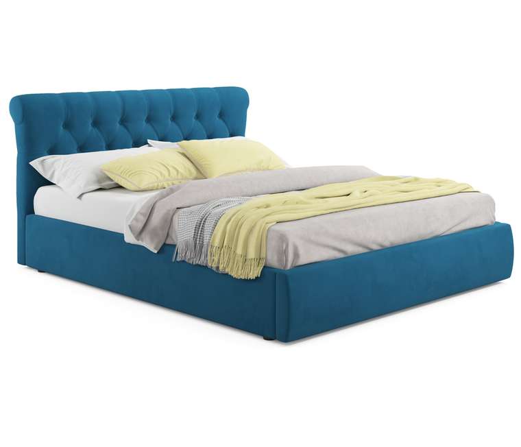 Кровать Ameli 180х200 синего цвета