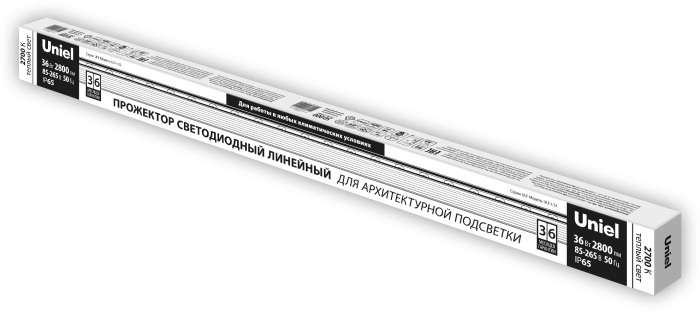 Архитектурная подсветка светодиодная линейная ULF-L52-36W/2700K/L100 220V IP65 Uniel SILVER