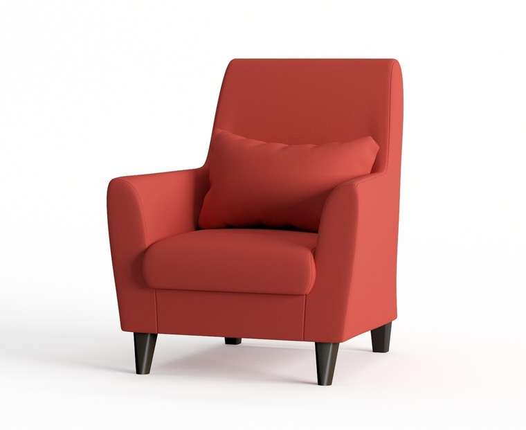Кресло из велюра Кастилия оранжевого цвета