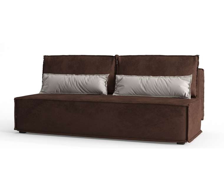 Диван-кровать Ли Рой Лайт в обивке из велюра темно-коричневого цвета
