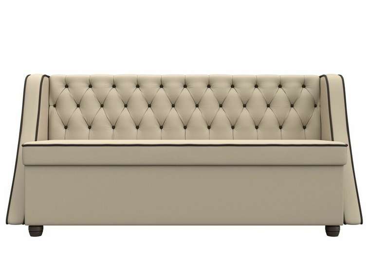 Кухонный прямой диван Лофт бежевого цвета (экокожа)