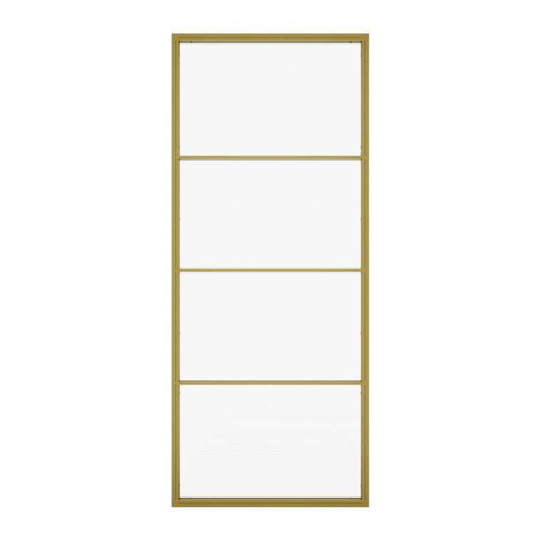 Металлическая перегородка Zonique 100х200 золотого цвета с плёнкой имитирующей рифлёную поверхность