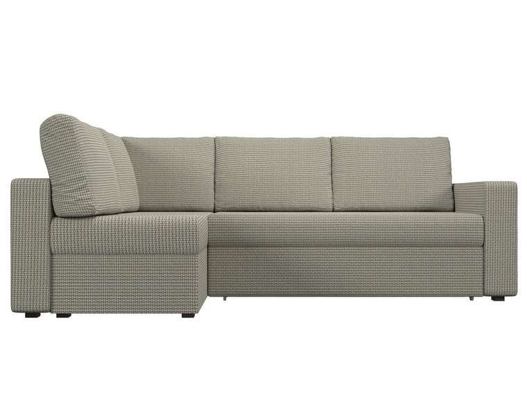 Угловой диван-кровать Оливер серо-бежевого цвета левый угол