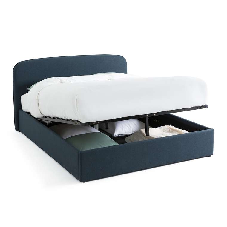 Кровать с подъемным механизмом Conto 160x200 синего цвета