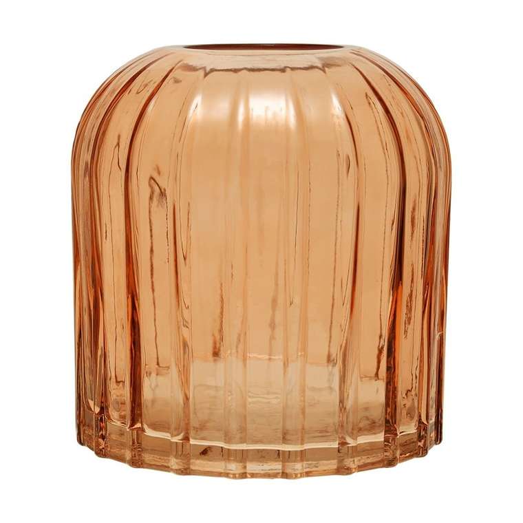 Декоративная ваза Рельеф из стекла персикового цвета