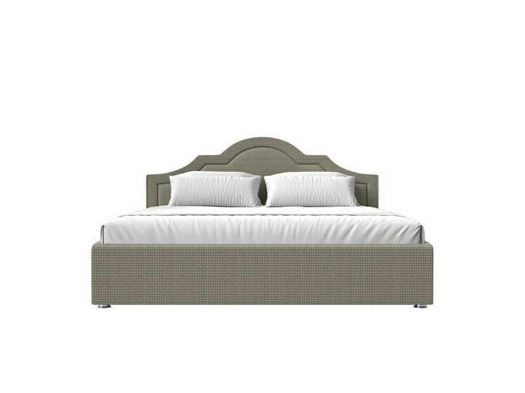 Кровать Афина 200х200 серо-бежевого цвета с подъемным механизмом