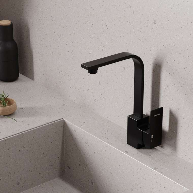 Смеситель для кухни WasserKRAFT Абенс 2007 черного цвета