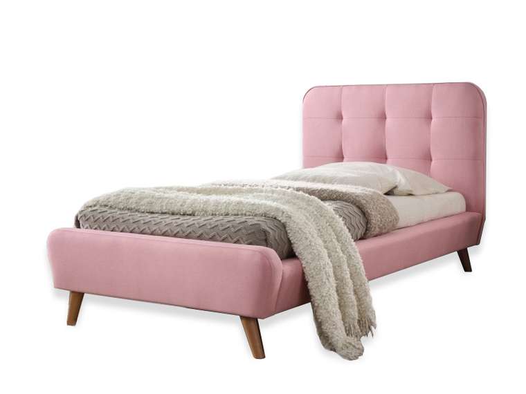 Кровать Tiffany 90х200 розового цвета без подъемного механизма