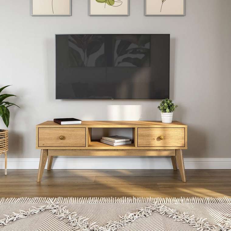 Тумба под телевизор Wood бежевого цвета