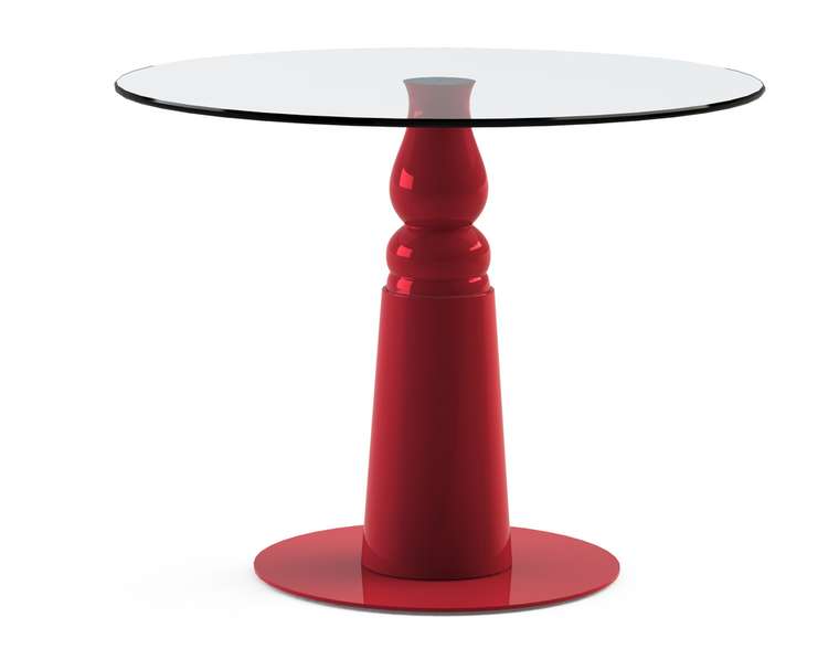  Стол обеденный "IGNIS Red" со столешницей из стекла 