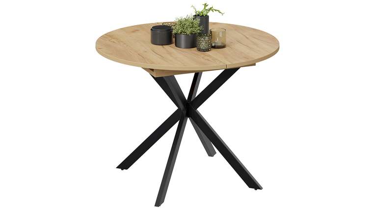 Раздвижной обеденный стол Мэдисон коричневого цвета