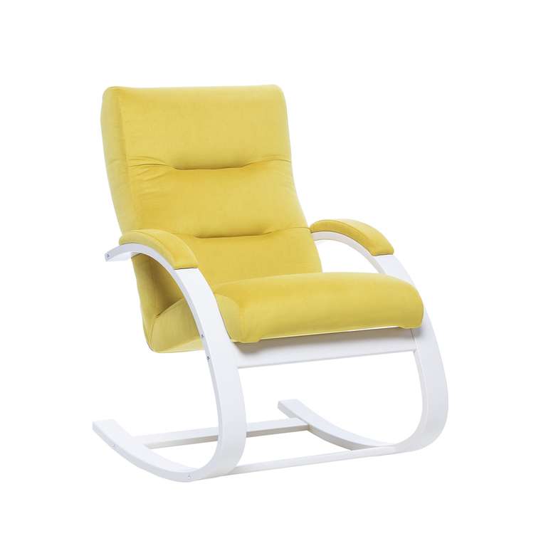 Кресло Милано желтого цвета с белым каркасом 