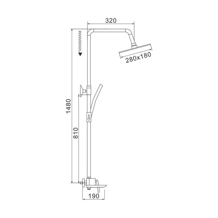Душевая система Rose R2736, хром