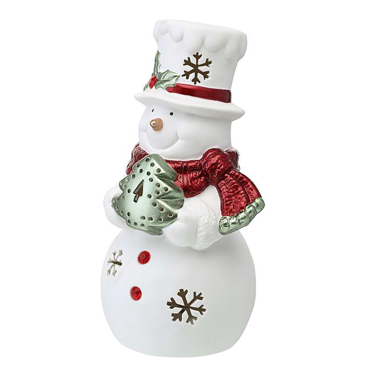 Декор новогодний с подсветкой Classy Snowman белого цвета