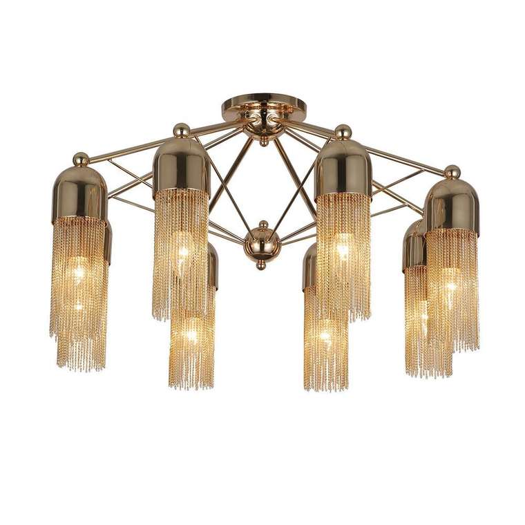 потолочная люстра Zaria золотой металл 8*E14*60W, excluded