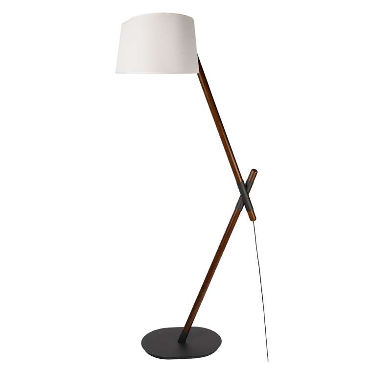 Торшер EMMA 10567F Dark wood (ткань, цвет белый)