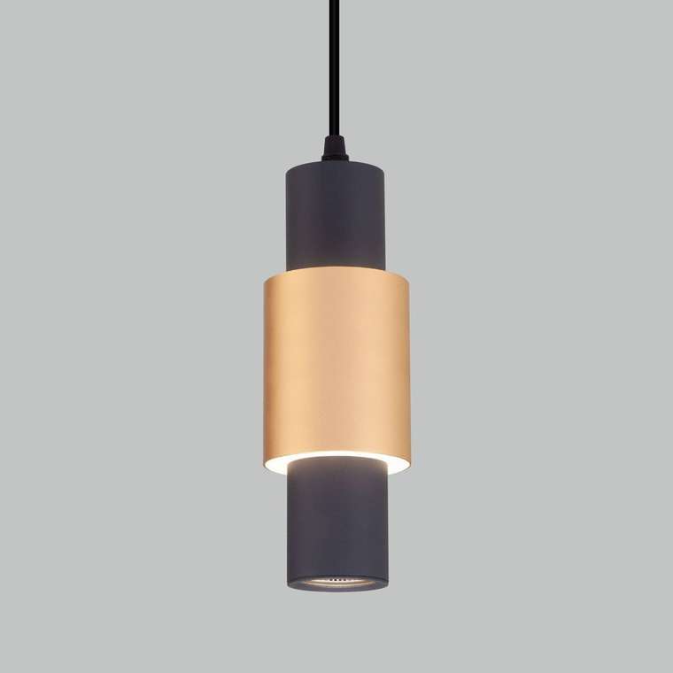 Подвесной светодиодный светильник 50204/1 LED черный/матовое золото Bento