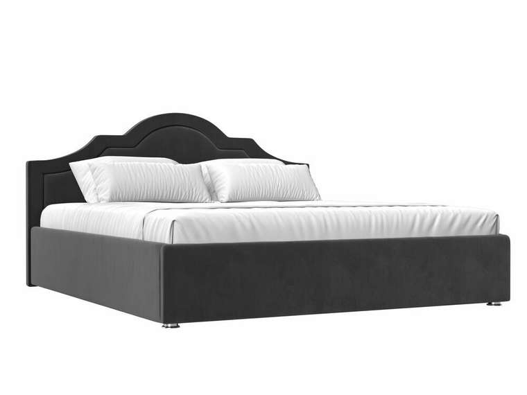 Кровать Афина 200х200 серого цвета с подъемным механизмом
