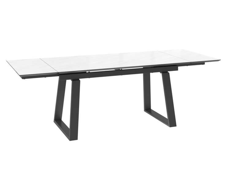 Раздвижной обеденный стол Барон бело-черного цвета