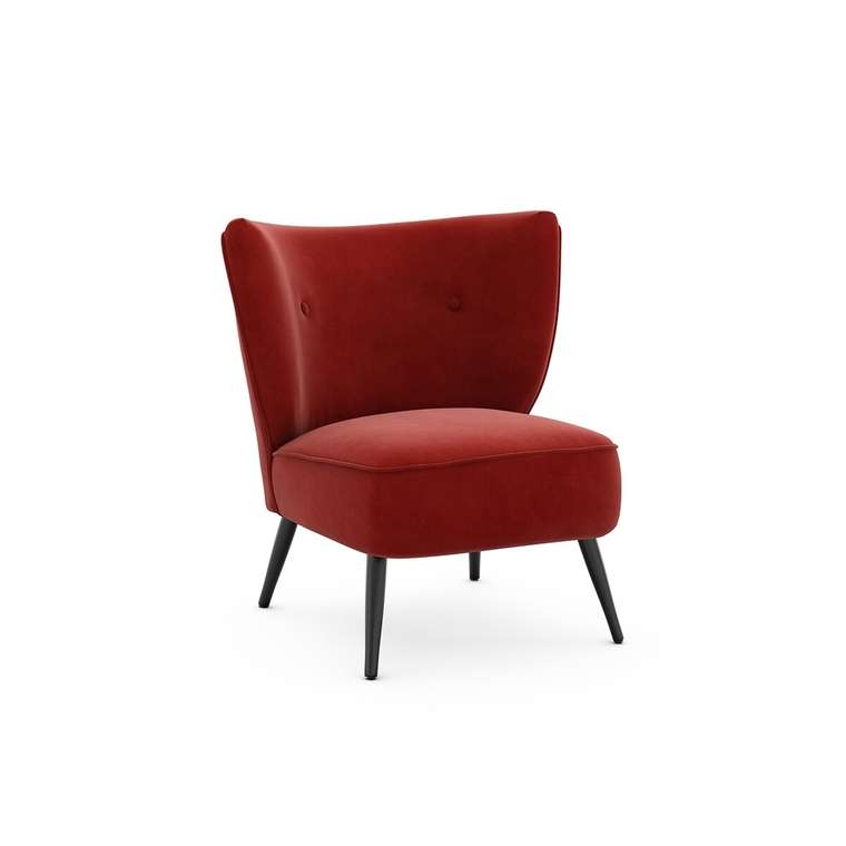 Кресло велюровое Franck красного цвета