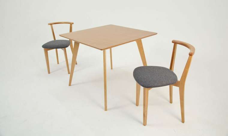 Набор из стола Arki М 100 и двух стульев Франк ПМ бежево-графитового цвета