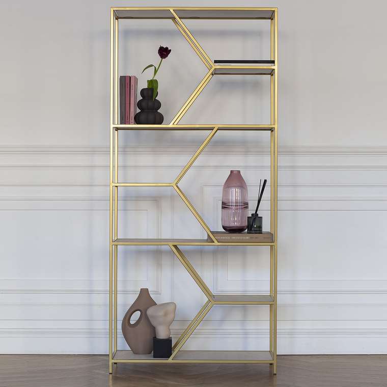 Стеллаж Malta mini черно-золотого цвета