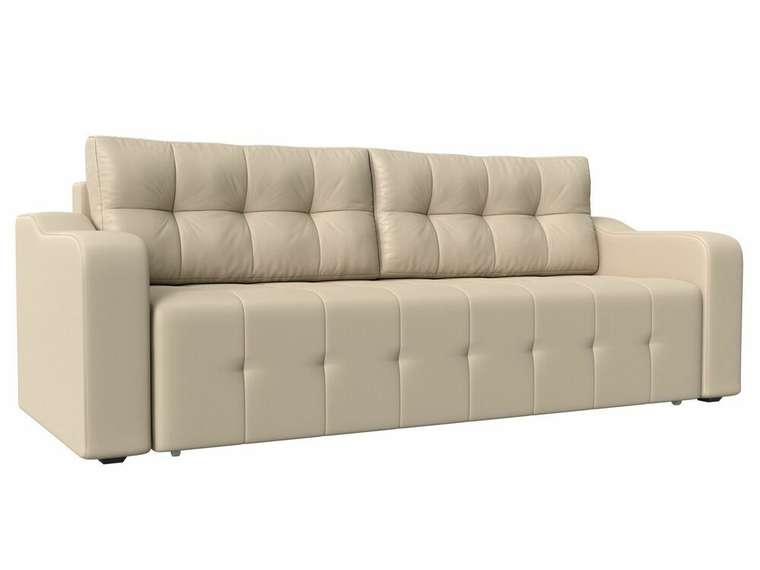 Прямой диван-кровать Лиссабон бежевого цвета (экокожа)