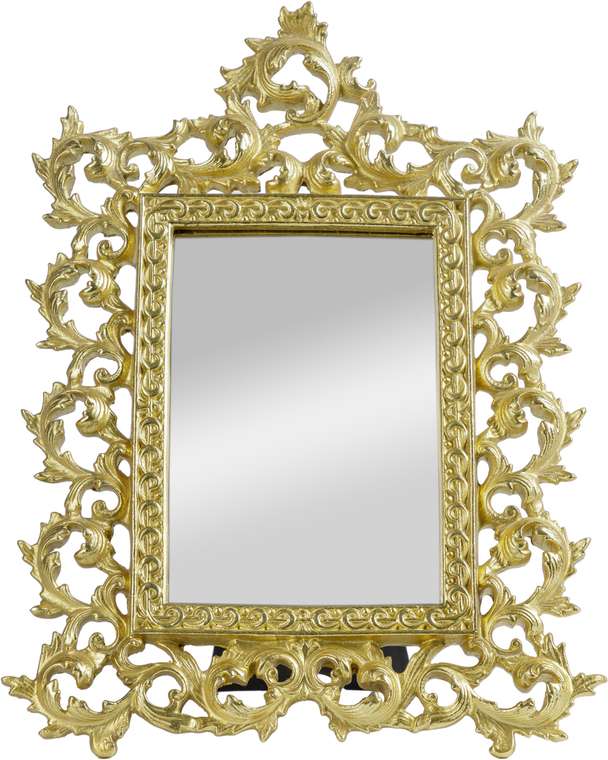 Зеркало настольное золотого цвета