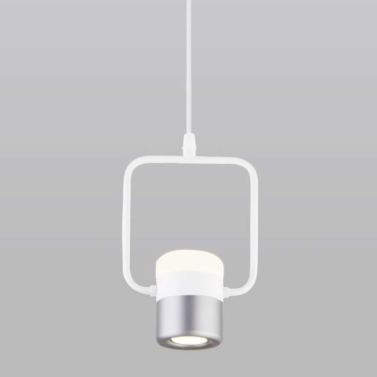 Подвесной светодиодный светильник 50165/1 LED белый/серебро Oskar