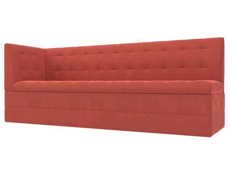 Угловой диван-кровать Бриз кораллового цвета с углом слева