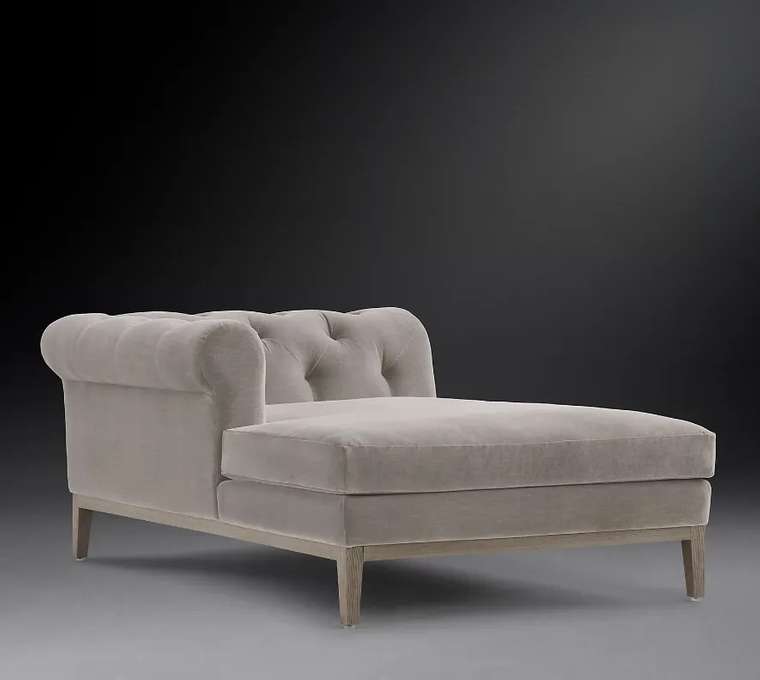 Кушетка Modena Chesterfield серо-бежевого цвета