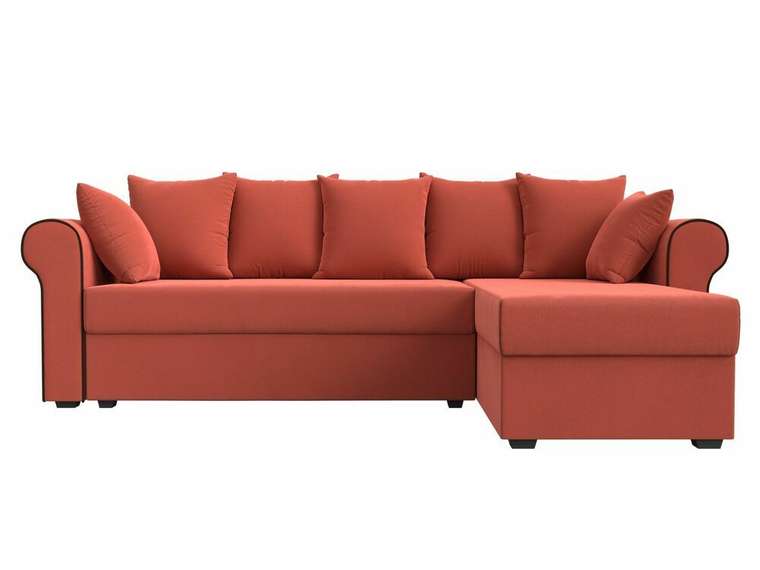 Угловой диван-кровать Рейн кораллового цвета правый угол