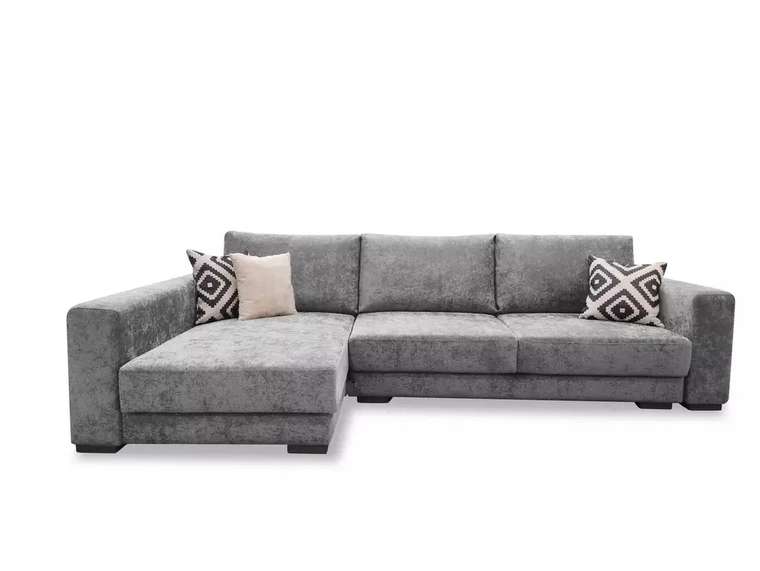 Угловой диван-кровать Мадрид серо-бежевого цвета 