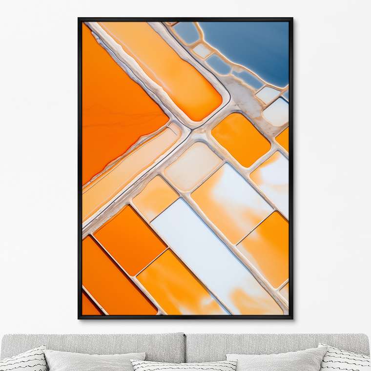 Репродукция картины Salt lakes, orange, green, No 2, 2024г.