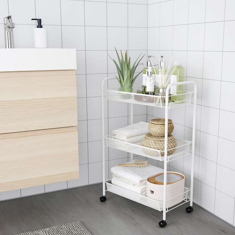 Тележка для ванной Swed House белого цвета