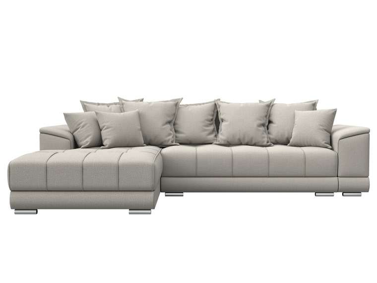 Угловой диван-кровать НордСтар светло-бежевого цвета левый