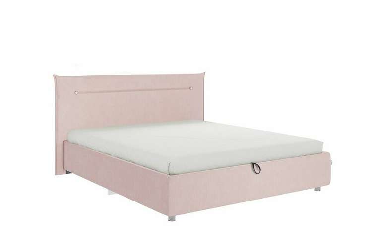 Кровать Альба 160х200 нежно-розового цвета с подъемным механизмом