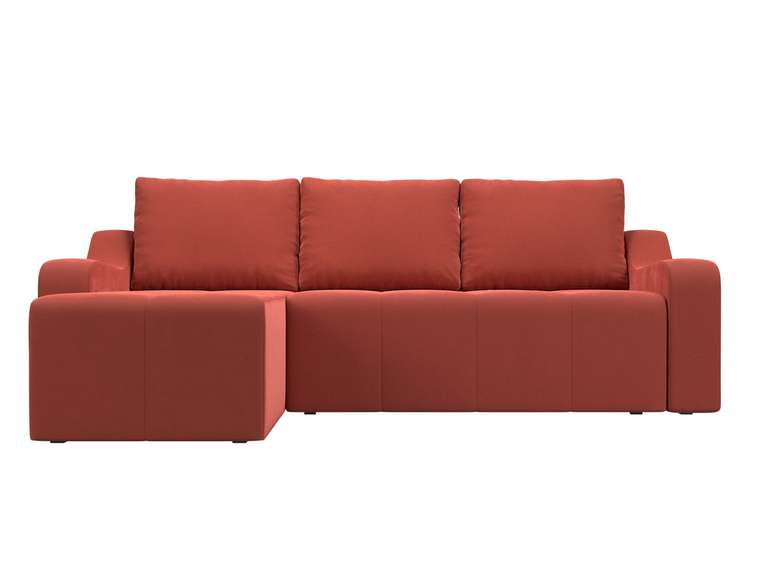 Угловой диван-кровать Элида кораллового цвета левый угол