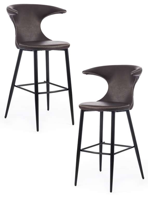 Набор из двух барных стульев Flair темно-коричневого цвета