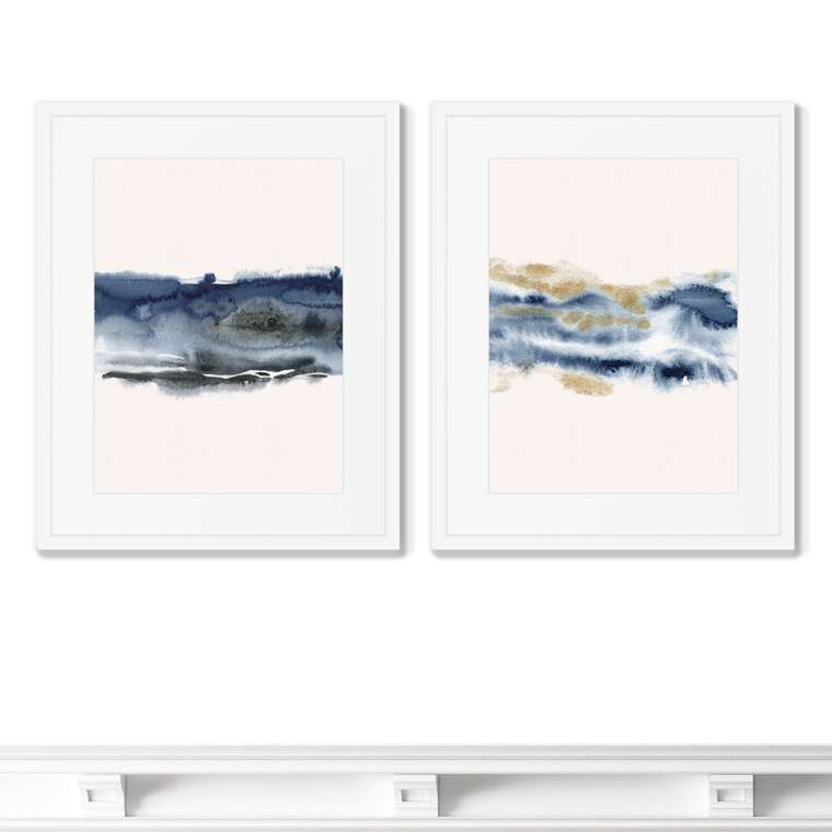 Набор из 2-х репродукций картин в раме Seashore composition