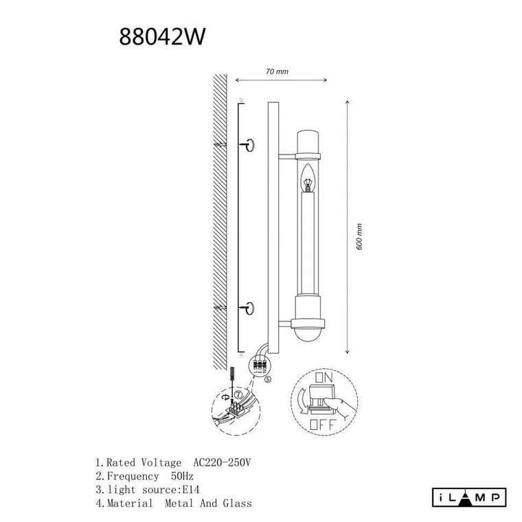 Бра iLamp Thor 88042W BR